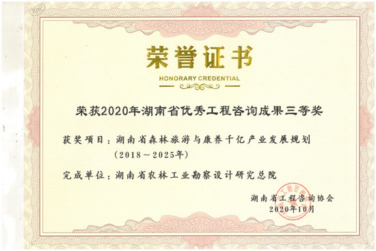 2020年湖南省優(yōu)秀工程咨詢?nèi)泉?jiǎng)