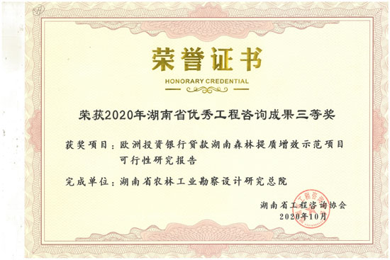 2020年湖南省優(yōu)秀工程咨詢?nèi)泉?jiǎng)